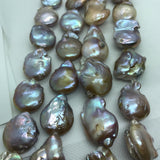 Pink Pearl Flat Baroque 22-24 MM,AAA Quality -Natural Pearl baroque , length 16" - Pink  Freshwater cultured pearl .