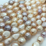 Pink Pearl Nugget shape , Natural Pearl ,Length 16", Size of Nuggets 12-13MM, cultured Pearl freeform shape.Good Luster