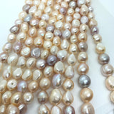 Pink Pearl Nugget shape , Natural Pearl ,Length 16", Size of Nuggets 12-13MM, cultured Pearl freeform shape.Good Luster