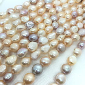 Pink Pearl Nugget shape , Natural Pearl ,Length 16", Size of Nuggets 12-13MM, cultured Pearl freeform shape.Good Luster