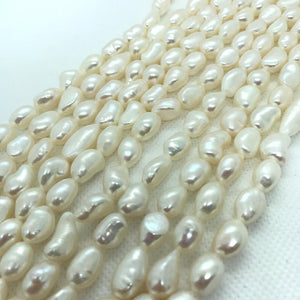 White Pearl 12X14 MM Nugget Fresh Water Pearl , Natural Pearl ,Length 16", Pearl Nugget Necklace, Freeform shape , AAA Quality
