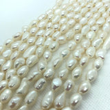 White 9-10MM Pearl Nugget Freshwater Pearl , Natural Pearl ,Length 16" , Pearl Nugget Necklace, Freeform shape , AAA Quality