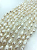 White Pearl 7-8MM Nugget Fresh Water Pearl , Natural Pearl ,Length 16", Pearl Nugget Necklace, Freeform shape , AAA Quality