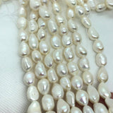 White Pearl 10-11MM , Natural Pearl ,Length 16"  Nuggets shape , Pearl Nugget Necklace , Cultured pearl , Freeform shape