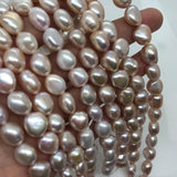 Pink Pearl 8-9MM Nugget shape , Natural Pearl ,Length 16", cultured Pearl freeform shape. Good Luster , Freshwater Pearl