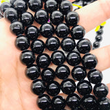 10MM Black  Tourmaline Round Beads - 40 cm- Gemstone Round Beads  - Tourmaline Round Beads-Origin Mozambique