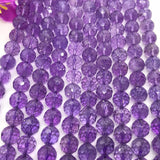 10MM Amethyst Round faceted , Top Quality faceted , Length of strand 16" natural Purple Amethyst . gemstone beads