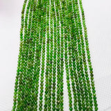 Chrome Diopside 2.5MM faceted Round , Very good quality in 15.5" Length ,country of origin Russia. Micro faceted Round beads, AA Quality