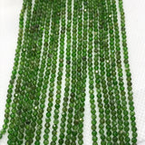 Chrome Diopside 2.5MM faceted Round , Very good quality in 15.5" Length ,country of origin Russia. Micro faceted Round beads, AA Quality