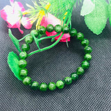 8MM Chrome Diopside Round Bracelet , Very good quality Stretch Bracelet . country of origin Russia , Length 7.5 "