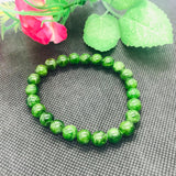 8MM Chrome Diopside  Round Bracelet , Very good quality Stretch Bracelet . country of origin Russia , Length 7.5 "