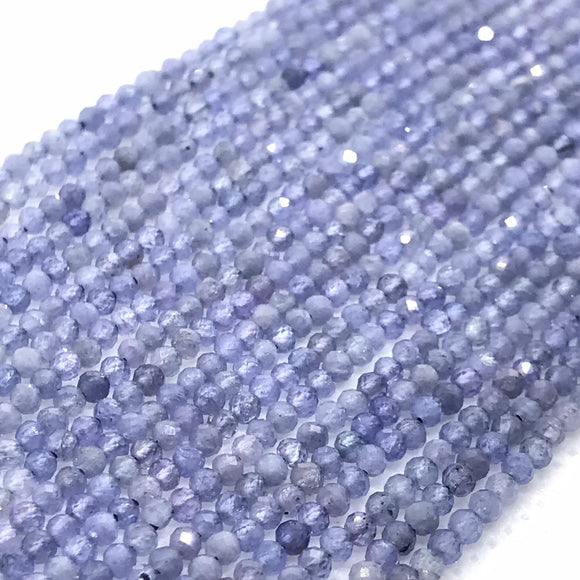 Tanzanite 2MM faceted Round, Good Quality Natural tanzanite , Length 15.5