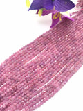 Pink Sapphire 2-2.5MM Faceted Round , AAA Quality , 15.5 Inch Strand , Natural Pink sapphire gemstone . Precious stone beads