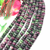 7MM Ruby Zoisite faceted Roundel , Length 14 Inch. AAA Quality beads,  faceted beads , Big Hole 1.00 MM