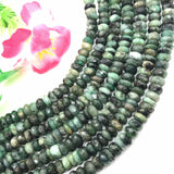 Emerald 8MM Faceted Roundel , Natural Emerald, length 14 Inch , Big Hole 1.00 MM,  rough emerald faceted beads.