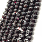 Garnet Faceted 9-10MM, Indian Garnet roundel faceted, Big Size faceted beads. Red garnet .Length 14"