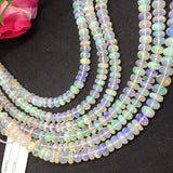 Ethiopian Opal Faceted Roundel Beads 5-8mm size, 16 Inch Strand, Superb Quality, Approx 80 carat .Origin Ethiopia, Video available.