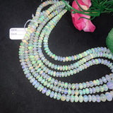 Ethiopian Opal Faceted Roundel Beads 5-8mm size, 16 Inch Strand, Superb Quality, Approx 80 carat .Origin Ethiopia, Video available.