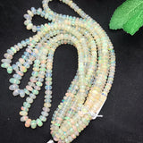 Ethiopian Opal Faceted Roundel Beads 5-8mm size, 16 Inch Strand, Superb Quality, Approx 70 carat .Origin Ethiopia, Video available.