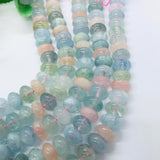 12MM Aquamarine  Roundel beads,Perfect Roundel Beads- Wholesale Price-Length 40 cm-Multi Aquamarine Beads, Pink Morganite ad Blue Aquamarine