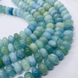 14MM Aquamarine Roundel beads, Perfect Roundel Beads- Wholesale Price- Length 40 cm- Blue Aquamarine Beads