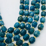 Apatite Faceted Barrel Beads  7x8 mm size 39 cm Strand AAA Quality - Natural Neon Apatite Faceted Nugget Beads