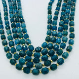 Apatite Faceted Barrel Beads  7x8 mm size 39 cm Strand AAA Quality - Natural Neon Apatite Faceted Nugget Beads