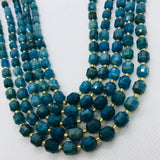 Apatite Faceted Barrel Beads  7x8 mm size 39 cm Strand AAA Quality - Natural Neon Apatite Faceted Nugget Beads