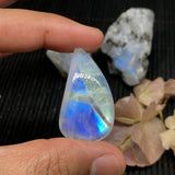 Moonstone Cabochon Code S422 - S425 4A Quality Big Sizes 44x18/ 29x14/ 39x21/38X25 MM Natural Rainbow Moonstone Cabochon Origin India