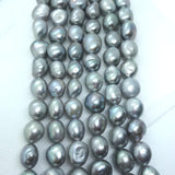 Gray Pearl Nugget shape , Natural Pearl ,Length 16", Size of Nuggets 12-13MM, cultured Pearl freeform shape. Good Luster