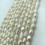 White 9-10MM Pearl Nugget Freshwater Pearl , Natural Pearl ,Length 16" , Pearl Nugget Necklace, Freeform shape , AAA Quality