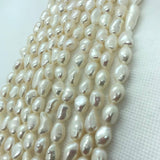 White Pearl 7-8MM Nugget Fresh Water Pearl , Natural Pearl ,Length 16", Pearl Nugget Necklace, Freeform shape , AAA Quality