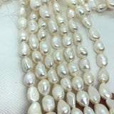 White 9-10MM Pearl Nugget Freshwater Pearl , Natural Pearl ,Length 16" , Pearl Nugget Necklace, Freeform shape , AAA Quality