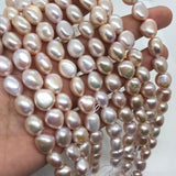 Pink Pearl 8-9MM Nugget shape , Natural Pearl ,Length 16", cultured Pearl freeform shape. Good Luster , Freshwater Pearl