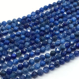 Kyanite 4MM Faceted Round , Top Quality Kyanite beads, 40 cm Length- Kyanite Faceted Round, Blue Kyanite