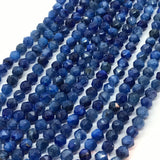 Kyanite 4MM Faceted Round , Top Quality Kyanite beads, 40 cm Length- Kyanite Faceted Round, Blue Kyanite