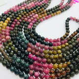 6MM Multi Tourmaline Round beads. Fine quality beads , Length 18 Inch origin - Mozambique Perfect Round beads