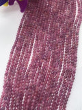 Pink Sapphire 2-2.5MM Faceted Round , AAA Quality , 15.5 Inch Strand , Natural Pink sapphire gemstone . Precious stone beads