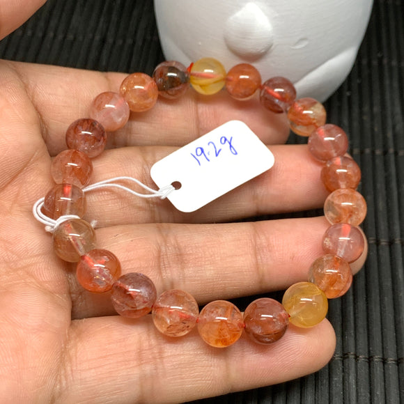 Fire Quartz Bracelet 8 mm size- Code #07 Weight 19.2gm Length 7.5 Inch- Fire Quartz Round Bracelet- Gemstone Bracelet