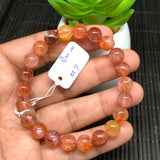 Fire Quartz Bracelet 8 mm size- Code #07 Weight 19.2gm Length 7.5 Inch- Fire Quartz Round Bracelet- Gemstone Bracelet