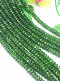 Chrome Diopside 5-6mm half strand faceted Roundel ,AAA grade, length 8 Inch country of origin Russia, Machine cut