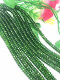 Chrome Diopside 5-6mm half strand faceted Roundel ,AAA grade, length 8 Inch country of origin Russia, Machine cut
