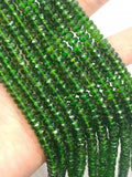 Chrome Diopside 5-6mm half strand faceted Roundel ,AAA grade, length 8 Inch country of origin Russia, Machine cut