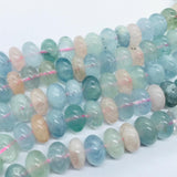 12MM Aquamarine  Roundel beads,Perfect Roundel Beads- Wholesale Price-Length 40 cm-Multi Aquamarine Beads, Pink Morganite ad Blue Aquamarine