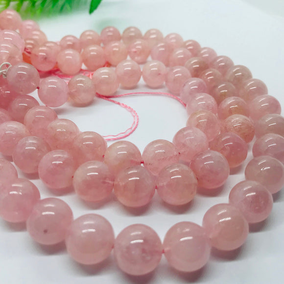 Morganite Round 12 MM Beads, AAA Quality Beads , Perfect making-Wholesale price- 40 cm Length , Beautiful Necklace , Rare Available