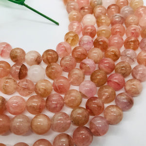 Morganite Round Beads 12 mm / 14mm  AAA Quality Beads , Perfect making-Wholesale price- 40 cm Length