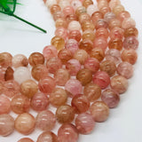 Morganite Round Beads 12 mm / 14mm  AAA Quality Beads , Perfect making-Wholesale price- 40 cm Length