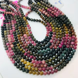 6MM Multi Tourmaline Round beads. Fine quality beads , Length 18 Inch origin - Mozambique Perfect Round beads
