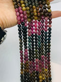 6MM Multi Tourmaline Round beads. Fine quality beads , Length 18 Inch origin - Mozambique Perfect Round beads