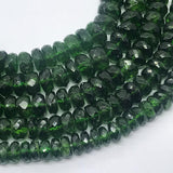 5MM Chrome Diopside Faceted Roundel , Very good quality in 15" Length, country of origin Russia , faceted Beads